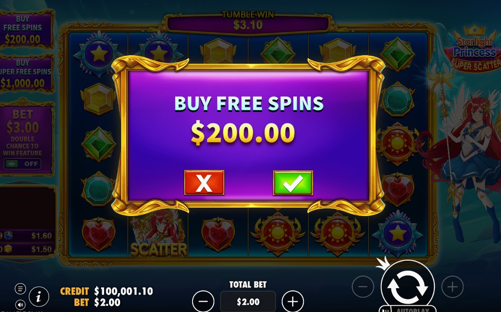 Super Free Spins grid with HIT heart header